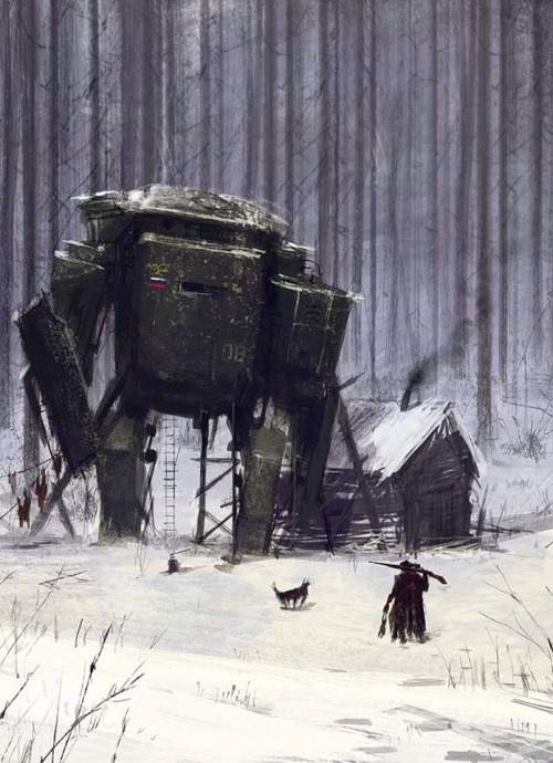 toocatsoriginals:  Jakub Rozalski - Sci-Fi Paintings of Russian Revolution-Era Mechs via Imgur and Jakub Rozalski 