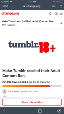 EVERYONE GO TO THIS SITE AND FIND THE PETITION FOR NSFW TUMBLR USERS TO HELP 