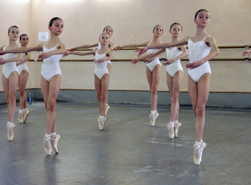 galacticwinds:Vaganova Ballet Academy - Olga Smirnova is front right. 