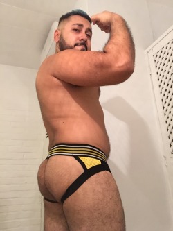 ariescub10:  I love this jock because it makes my butt look nice and big 🍑 Happy #flexfriday and belated #tushythursday buds 🙌