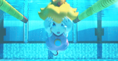 peachydurazno:  Mario & Sonic at the Olympic Games (2007, Wii)  Intro Movie ↳ Princess Peach in the 100m freestyle event.     mermaid peach~ <3 /////<3