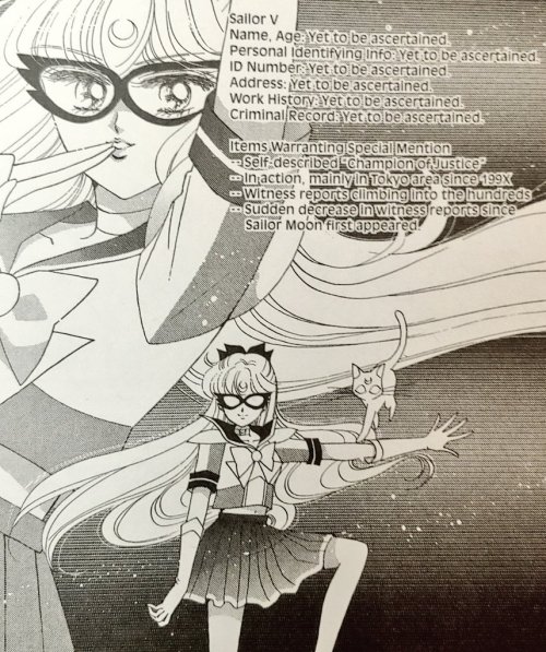 sailormoonsub: Ami: I’ve been doing some research on Sailor V.  Rei: There’s no use