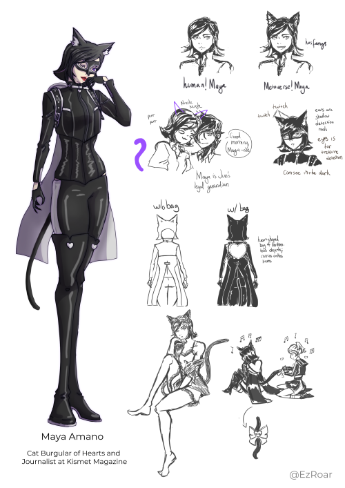Weird P2 AU Im Making Up With P5 Stuff Chucked In, Focusing On Maya With More Feline Elements.