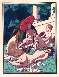 the-gayest-dovah:  talesfromweirdland: Illustration by Pierre Brissaud. 1924.  Girls day 