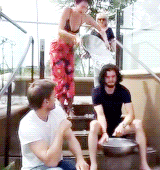 goldenfools:  Lena Headey, Kit Harington &amp; Nikolaj Coster-Waldau doing the