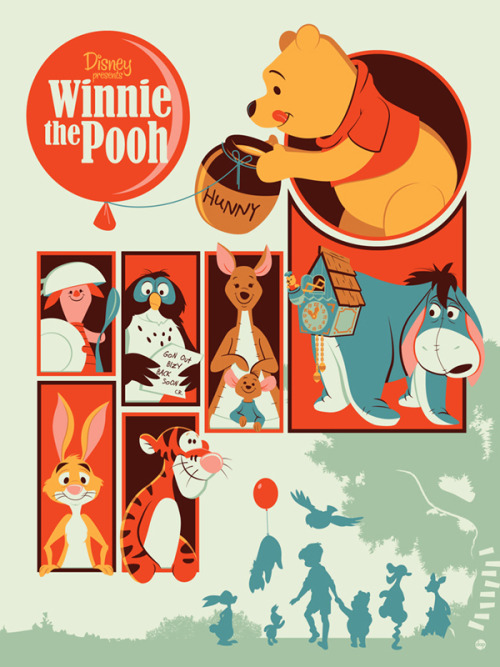 gameraboy: Winnie the Pooh by Dave Perillo for Mondo. Via Oh My Disney blog.