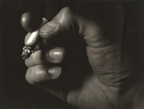 joeinct:  Close-up of a Hand and Cigarette, Photo by Paul Bertrand, 1950s