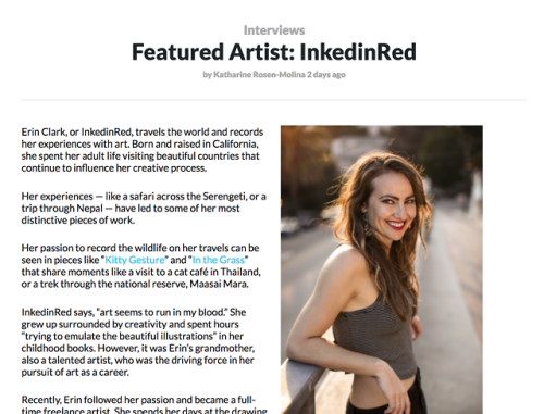 inkedinred: ▲ Featured Artist ▲  Exciting news! I have be fortunate enough to be chosen as the 