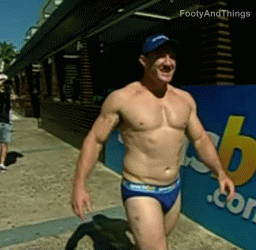 footyandthings:  Paul Gallen Shirtless in blue briefs