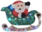 sticker of santa waving from his sleigh.