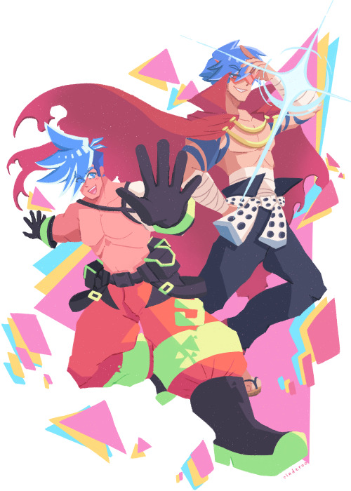 the himbo brothersredraw of my first promare fanart + bonus galolio comic