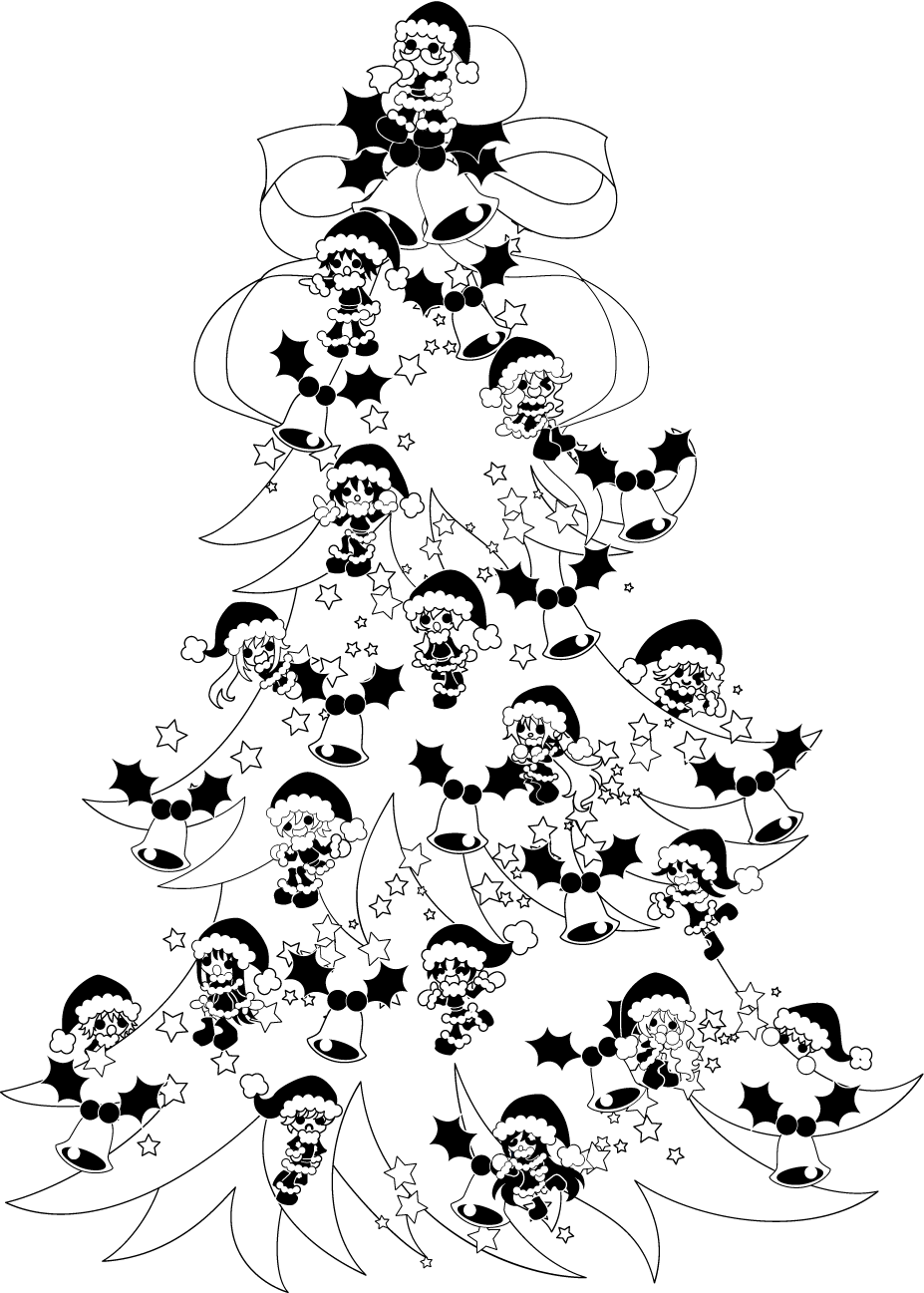 フリーのイラスト素材 大きなクリスマスツリー Free Illustration Big フリー素材のatelier B W 加工 印刷 商用利用可能