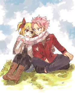 rboz:  Natsu and Lucy enjoying an autumn