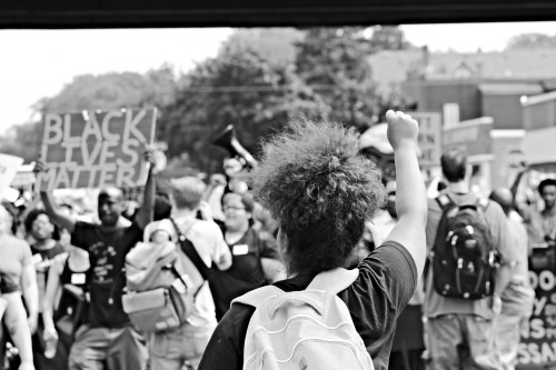 Black Lives Matter St. Paul protesters marching down Snelling Avenue to the Minnesota State Fair yes