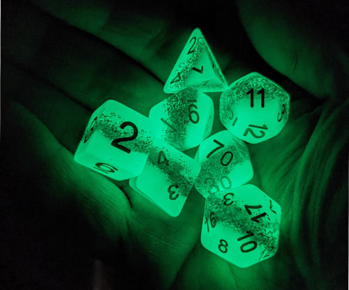 Glow-in-the-dark dice are more fun :)