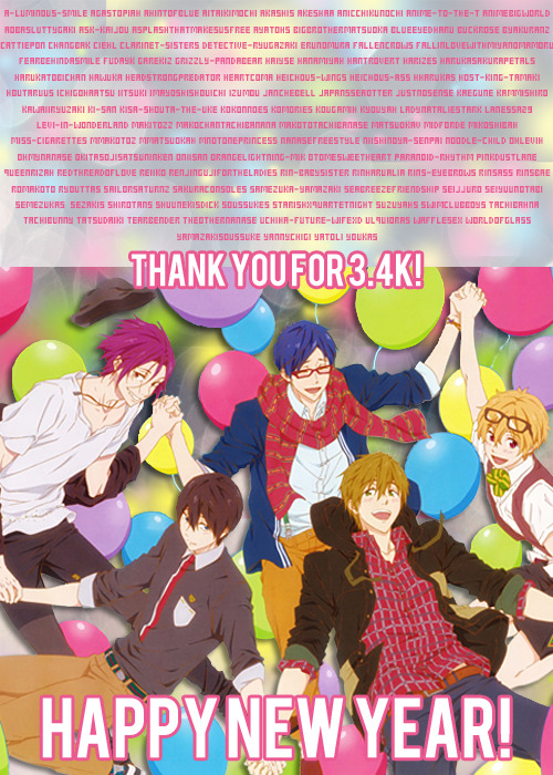 iwatobixsamezuka: Happy New Year’s Eve! It is the end of 2014, and soon 2015 will be upon us s