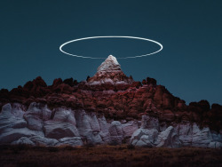 itscolossal: Long Exposure Photos Capture the Light Paths of Drones Above Mountainous Landscapes