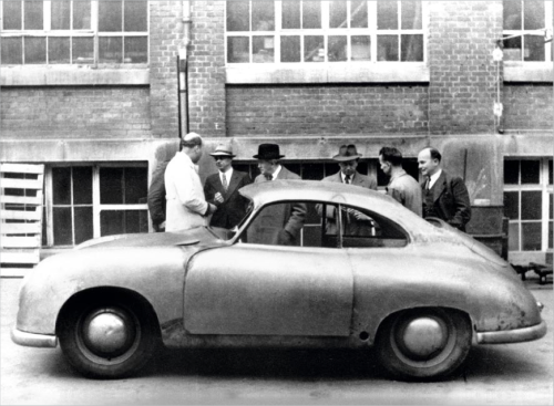 Ferry Porsche, Porsche 356 Gmünd Coupé, 1949. One of the first models, built in Gmünd / Austria. Pho