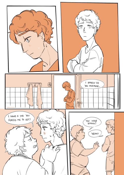 a comic I drew and dedicated to my gf (shokikita on twit) about established kyman who keep missing e