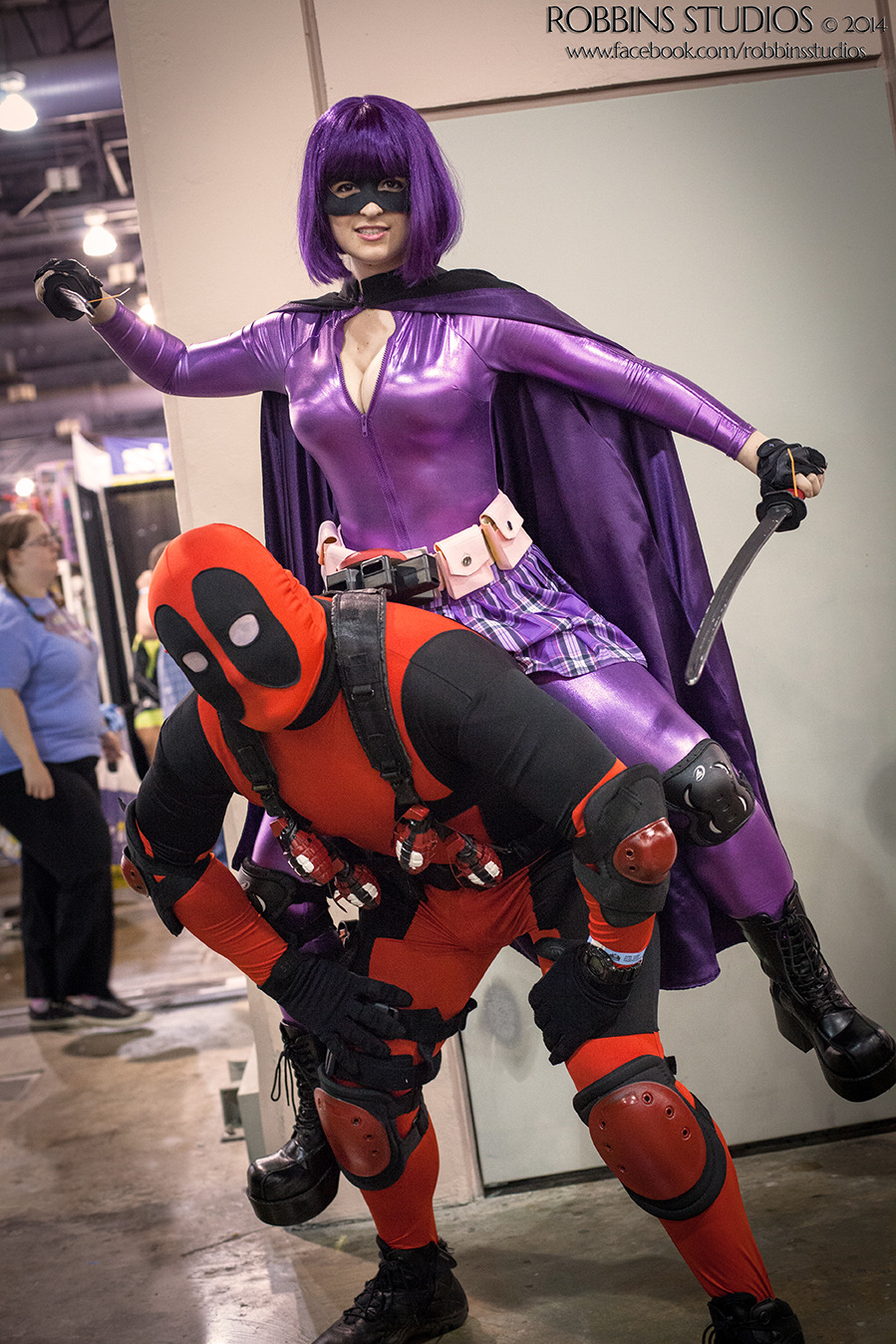 queeniecosplay:  Hit-girl and Deadpool team up! Inspired by the artwork of emmshin: http://emmshin.deviantart.com/art/Hit-Girl-x-Deadpool-409560821