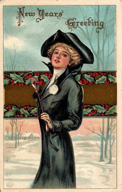 And a New Year’s greeting to you all from this 1912 postcard