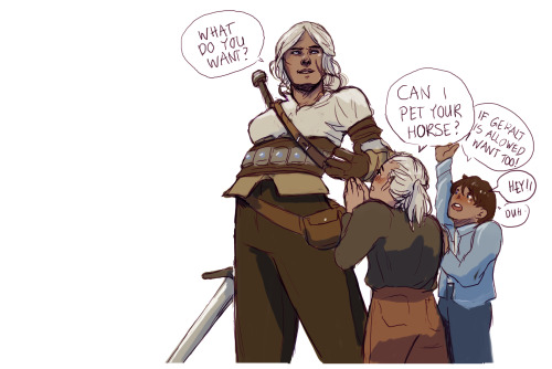@boopymooplier who prompted: Ciri and geralt reversed. Geralt is the child surprise and Ciri is the 