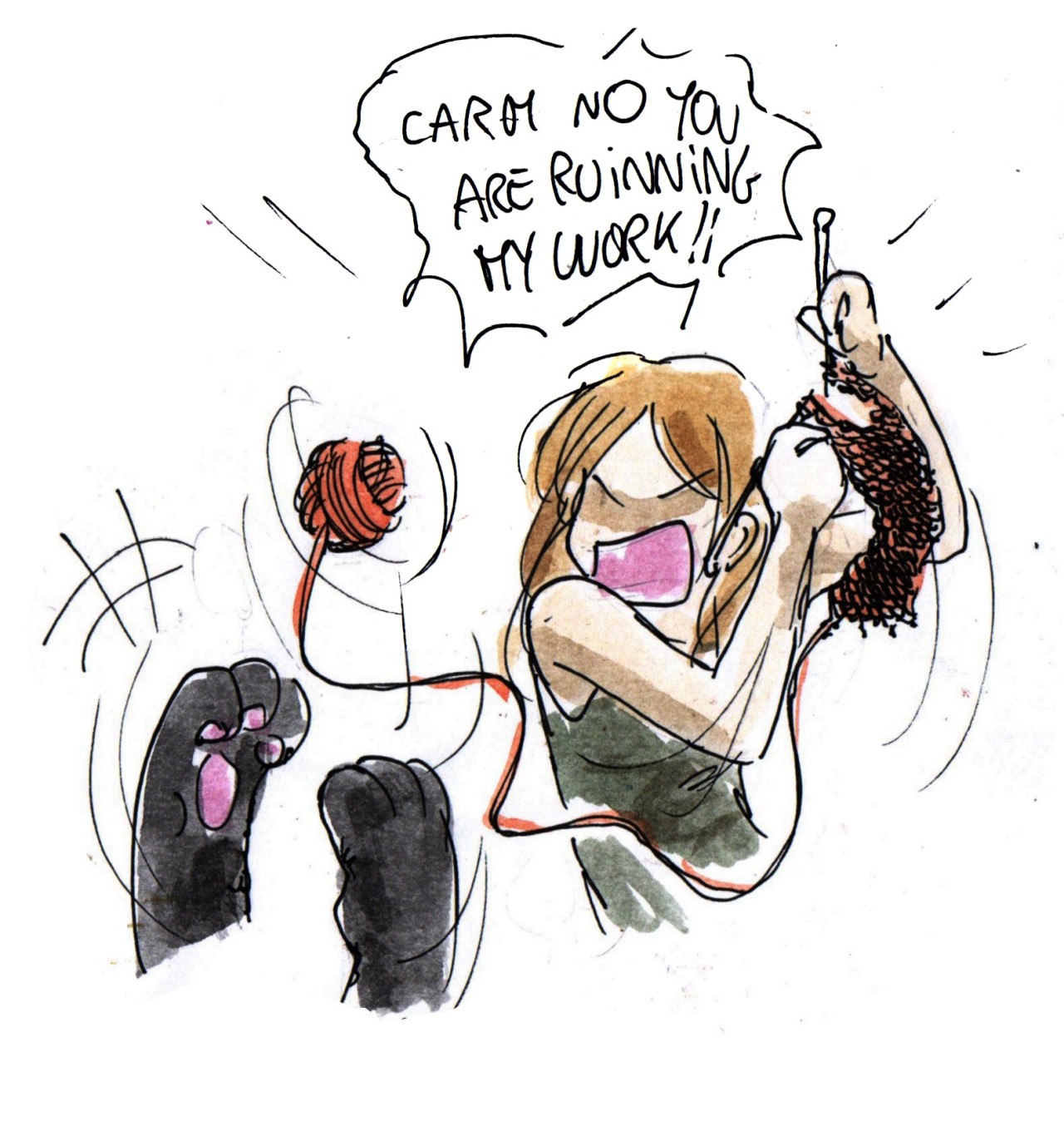 toodrunktofindaurl:Life with Catmilla and tiny angry Laura. Quick stupid comic.Bonus :(psst,