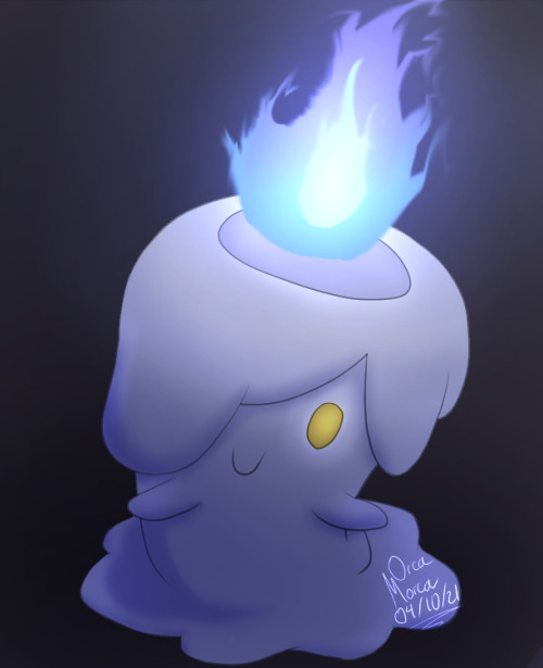 orcamorca:Whooo! Finished Day four of #Shriektober Glow! One of my favorite ghost pokemon. Litwick. Look at that cute face! &lt;3 I dunno if I will do day 3. I didn’t have time in the weekend, BUT I am super excited for day 5′s prompt! 