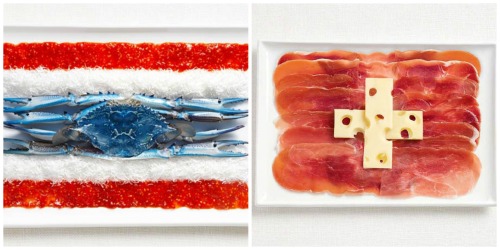 pbsparents:  Fun Food Flags! Can you guess which countries are represented? Hint: The food used to make the flag is usually associated with that country… Source (and answers!) here: http://bit.ly/n2Uxn8