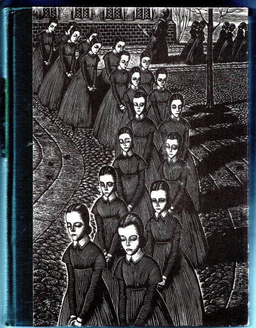 secretcinema1:Jane Eyre, Charlotte Bronte, cover art Fritz Eichenberg, 1943