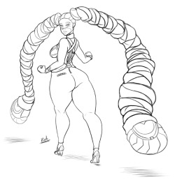 ricaslayer: Here’s a sketch of Twintelle from ARMS I love the way she moves! 