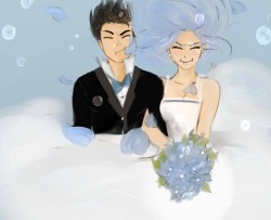 yuubasdoodle:  Gruvia Wedding in Ice x Water