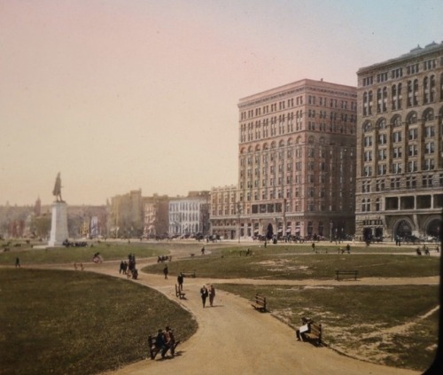 Looking SW at Michigan Ave and Congress, 1897, Chicago