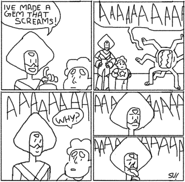 stenuniverse:  Drew this with my track pad. It’s 4 AM. original comic 