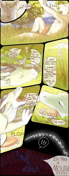 dirtydirtydirtybird: Vore comic commission for www.furaffinity.net/user/nematious