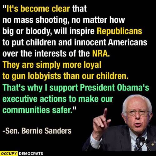 mypoliticsandreligionblog:Bernie Sanders on gun controlImage by Occupy Democrats