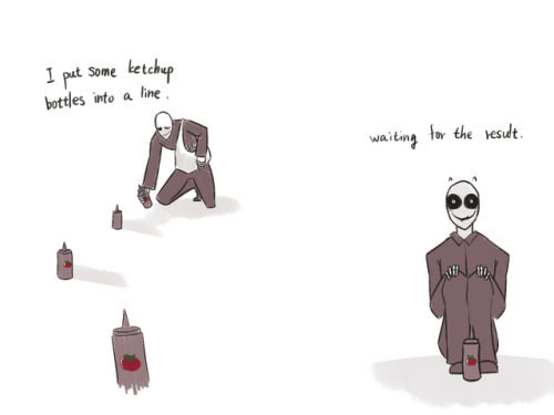 crescentdf:  Gaster :But after that ,Sans had a stomachache because he ate too much ketchup.(´･_･`)Sans :Dad!!!!!!!(  ;ﾟдﾟ)