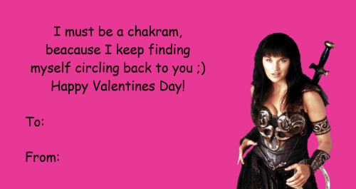 greekmythicalmorning:Each day of February until the 14th, I plan on making Xena Valentines cards.  A