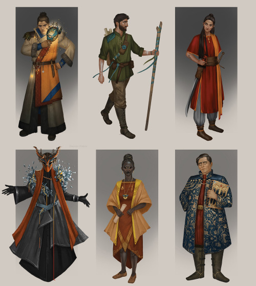 Characters of ‘Dysparea - A Shattered World’, an upcoming ttrpg setting by Andrew EagleA