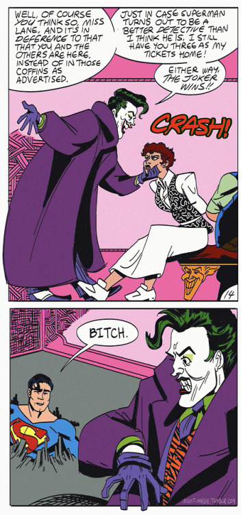 night-margie:here’s a redraw of these panels I liked from Superman #9 (1987). They weren&rsquo