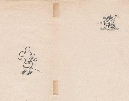 Ub Iwerks, Plane Crazy & Steamboat Willie, 1928. Original drawings by Iwerks. Walt Disney Studio