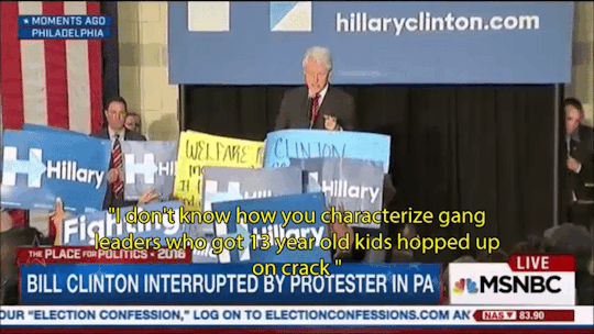 Bill Clinton to Black Lives Matter Protestors, “Quit defending drug dealers and
