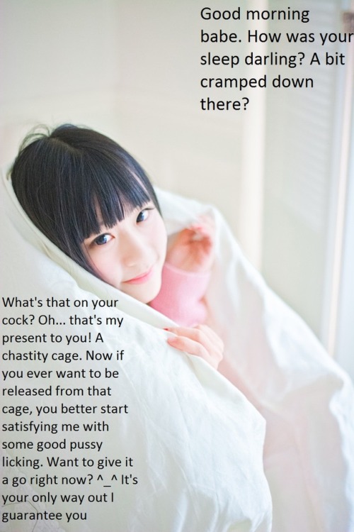 kinkyazngirl:  Soon she’ll be saying “MY COCK” as you start to diminish to the beta male that you truly are. More of my original posts here:https://kinkyazngirl.tumblr.com/tagged/OriginalCaption
