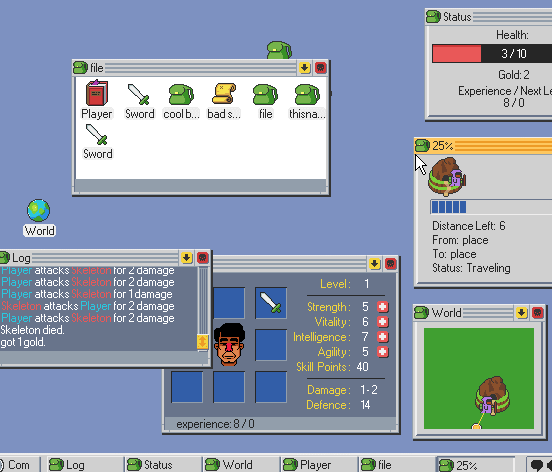 andrewmorrish:I’m making a game where you manage a fantasy rpg in a retro OS style interface.