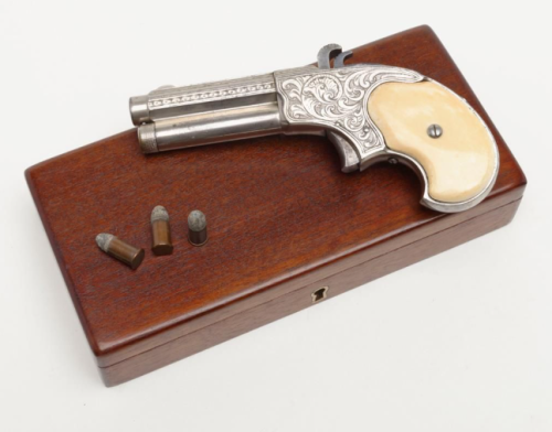 Engraved Remington Rider magazine pistol with ivory grips, circa 1870’s.