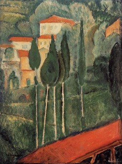 thunderstruck9:Amedeo Modigliani (Italian, 1884-1920), Landscape, Southern France, 1919. Oil on canvas, 60 x 45 cm.via afroui