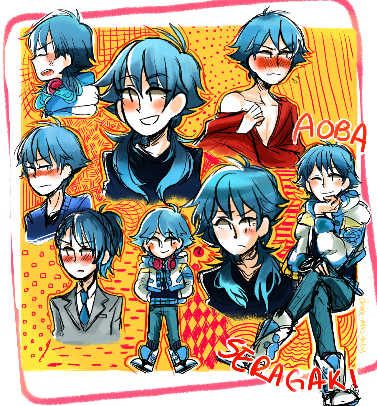 dame-mas-gaby:  i spent my whole day drawing aoba because he is the ultimate cute