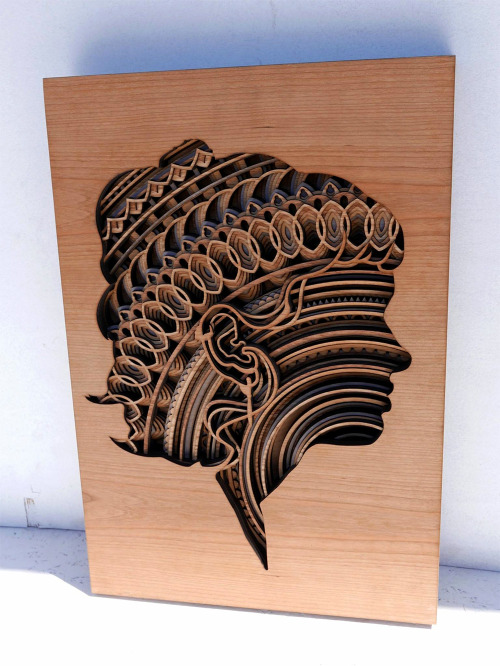 thedesigndome:Highly Detailed Laser Cut Wood Sculptures With Ornate Patterns and Motifs Oakland-base