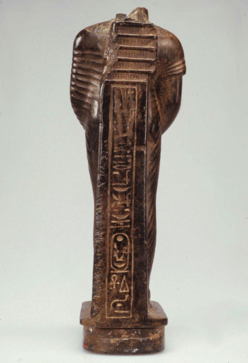 Serpentinite statuette of Amenhotep III.  Artist unknown; ca. 1391-1353 BCE.  Now in the M