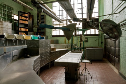 ianference:Morgue and autopsy theatre at St. Elizabeths Hospital, designed by Walter Freeman.  Before he became famous for inventing the transorbital lobotomy, Freeman was the medical director at this, the only federal insane asylum.  He was obsessed